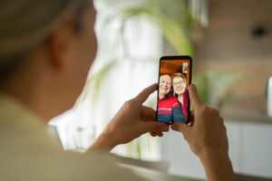 video call with senior parents for long-distance care